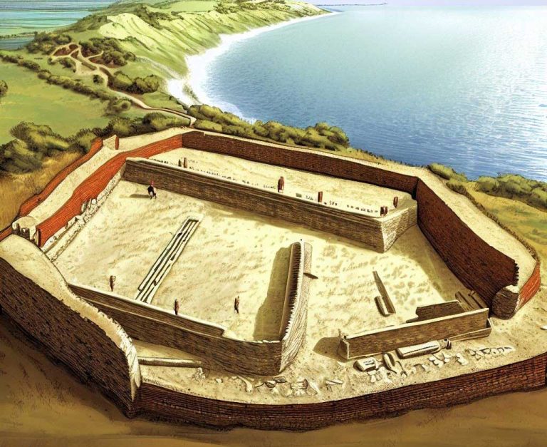 Artist impression of the Roman fort at Flowers Barrow