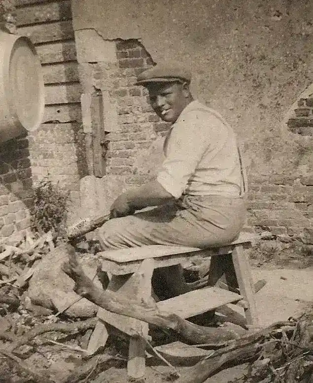 Jack Davis at work on Tyneham Farm