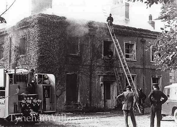 Wareham Fire Brigade fighting the blaze at Tyneham Rectory
