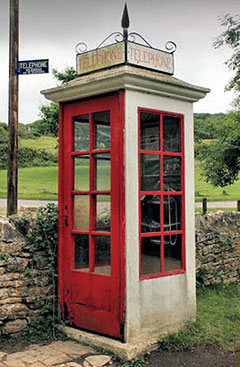 The current red telephone box at Tyneham