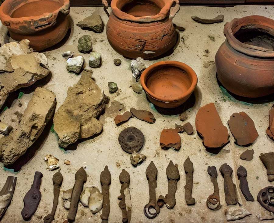 Roman pottery and tools found at Flowers Barrow
