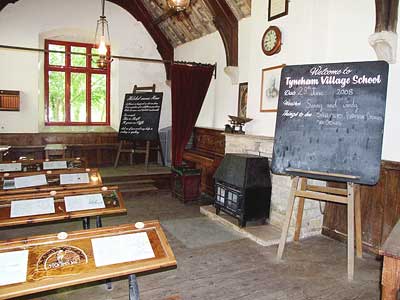 Interior of preserved Tyneham School